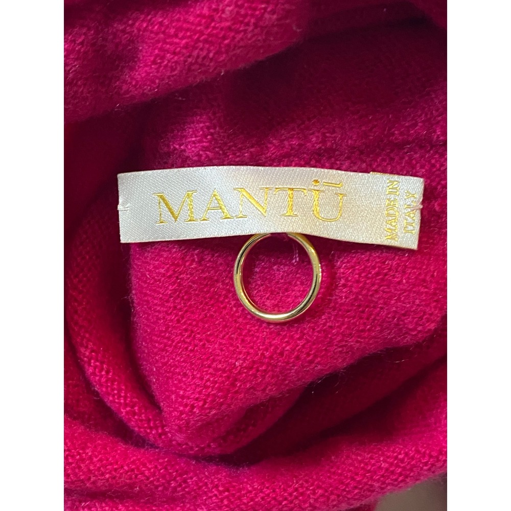 MANTO Fuchsia Cashmere Turtleneck Sweater Long Sleeve Made in Italy Women's S - Picture 4 of 11